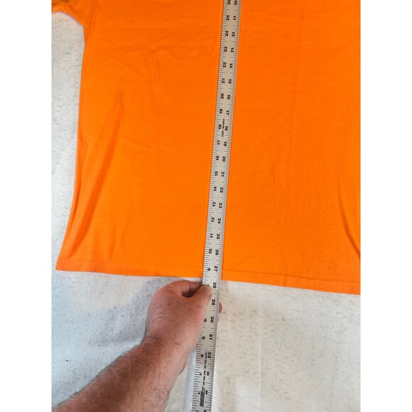 Hanes Comfort Blend Safety Orange T-Shirt Men's Large Cotton/ Poly 50/50 Hunting - Picture 5 of 6